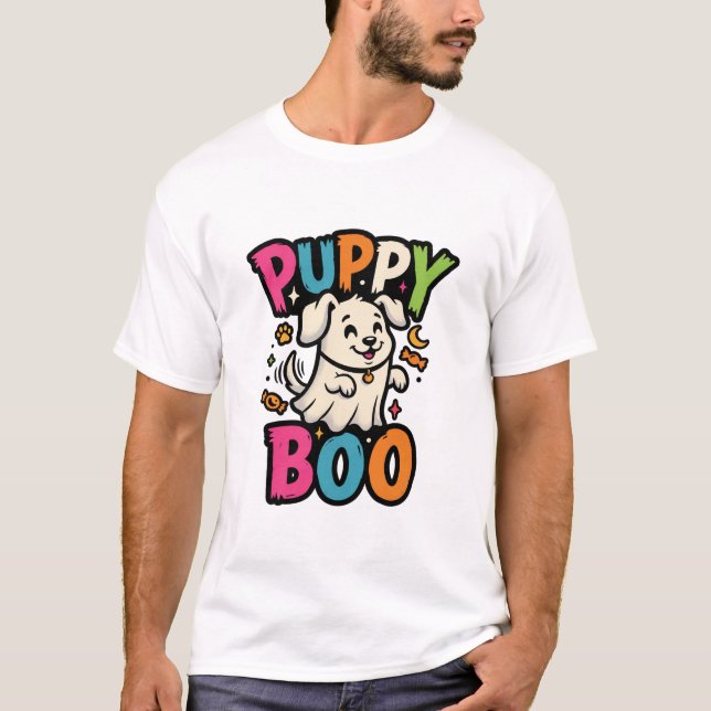 T-shirt Chien de Halloween chiot Boo (Devant)