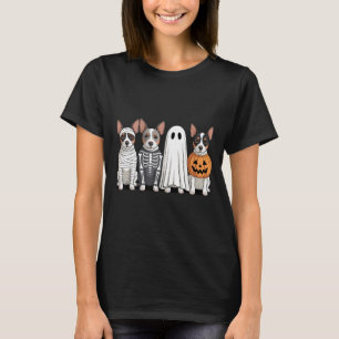 T-shirt Chien de Halloween Citrouille Terrrier Rat Fantôme
