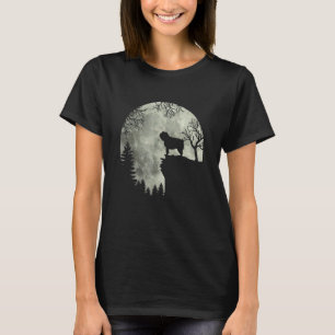 T-shirt Chien de Halloween Pug Pug Chien Lune Hurle Dans L