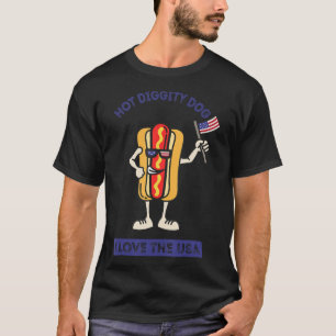 T-shirt Chien de Hot Diggity 4 juillet BBQ patriotique Cui