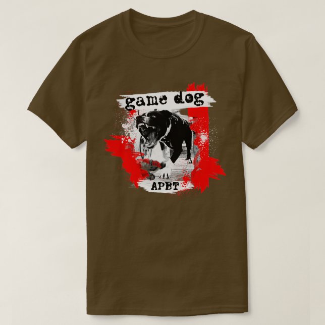 T-shirt Chien de jeu APBT American Pitbull Terrier WHITE E (Design devant)