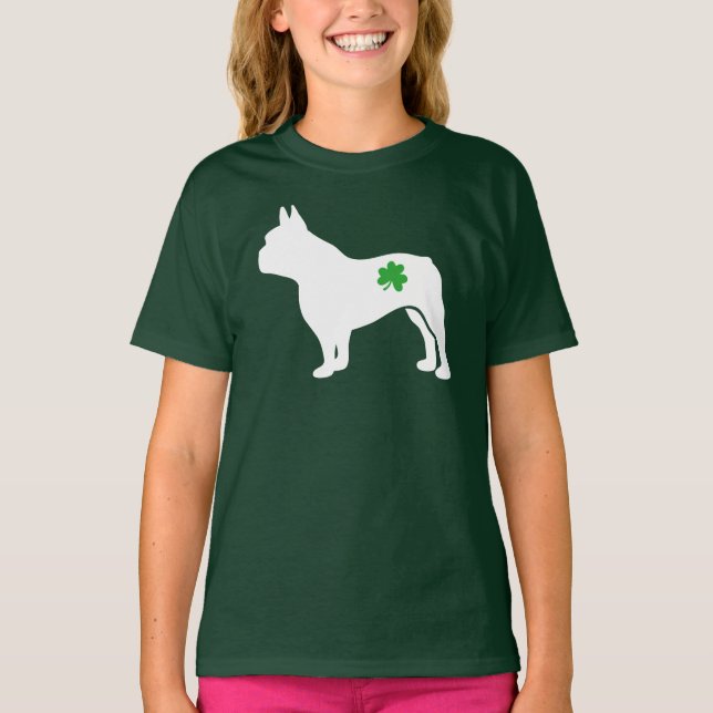 T-shirt Chien de la Fête de la Saint Patrick, un Shamrock  (Devant)