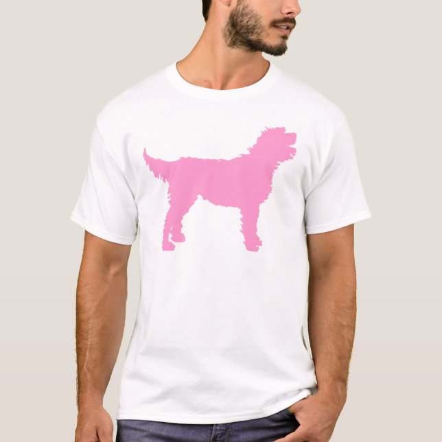 T-shirt Chien de Labradoodle (dans le rose) (Devant)