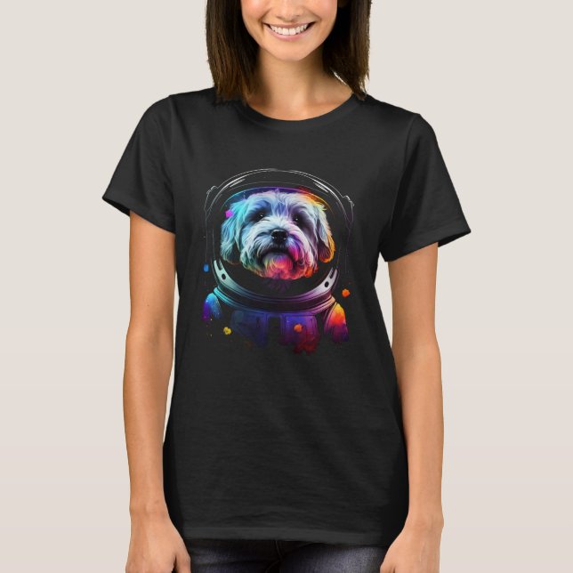 T-shirt Chien de l'astronaute havanais dans l'espace extra (Devant)
