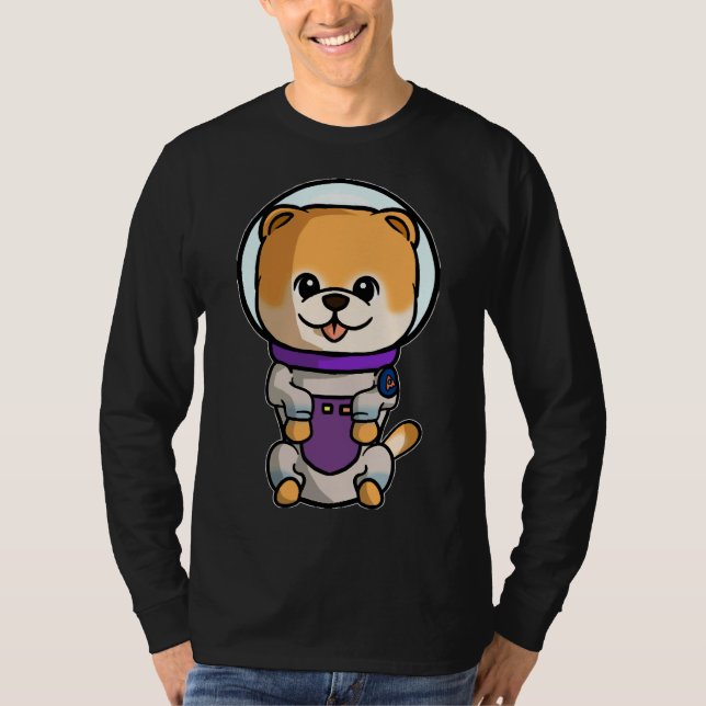 T-shirt Chien de l'espace Cute Chibi Pomeranian Chiot Poin (Devant)