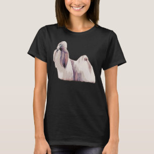 T-shirt Chien De Lion En Silhouette Coloré Shih Tzu En Ple