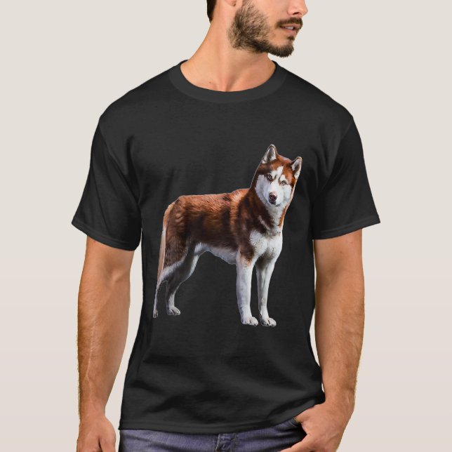 T-shirt Chien de loup roumain Husky sibérien (Devant)