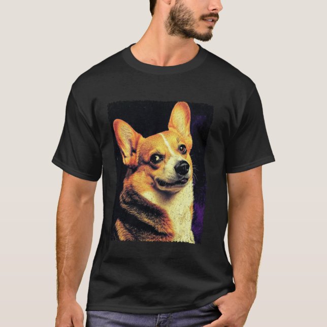 T-shirt Chien de mème de visage de Corgi drôle (Devant)
