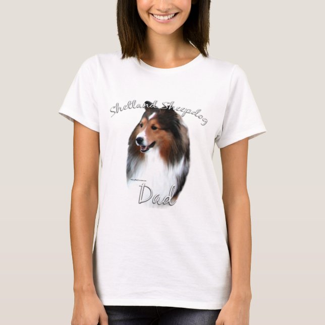 T-shirt Chien de mer de Shetland (sable) Papa 2 (Devant)