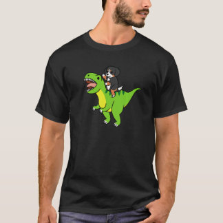 T-shirt Chien de montagne bernois montant Rex dinosaure ch
