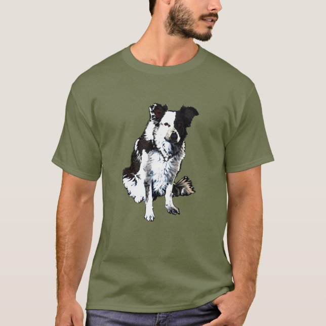 T-shirt Chien de moutons, border collie (Devant)