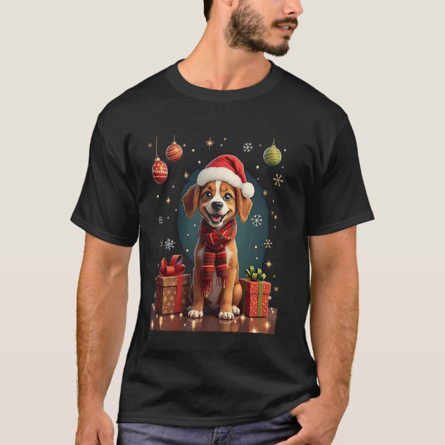 T-shirt chien de Noël (Devant)