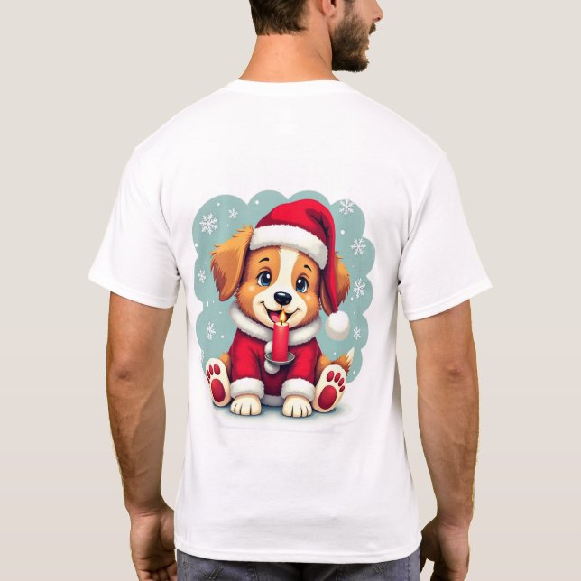 T-shirt Chien de Noël à la bougie design! (Dos)