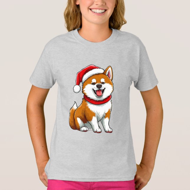 T-shirt Chien de Noël Adorable (Devant)