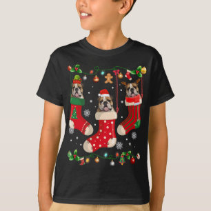T-shirt Chien de Noël Anglais en choeur Père Noël X-mas Ch