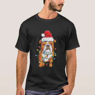 T-shirt Chien de Noël Anglais Père Noël Illuminations Noël