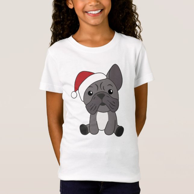 T-Shirt Chien de Noël Animaux d'hiver de neige (Devant)