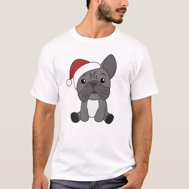 T-shirt Chien de Noël Animaux d'hiver de neige (Devant)