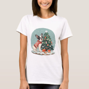 T-shirt Chien de Noël Boston Terrier