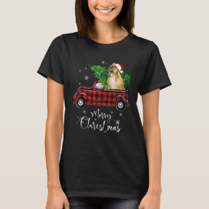 T-shirt Chien de Noël de Camion Rouge à dos de taureau