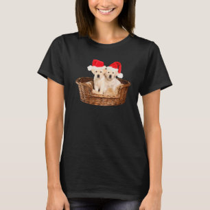 T-shirt Chien de Noël de Noël de Santa Hat La