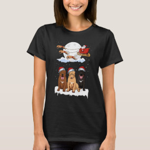 T-shirt Chien de Noël de père Noël Pitbull Reindeer Sleigh
