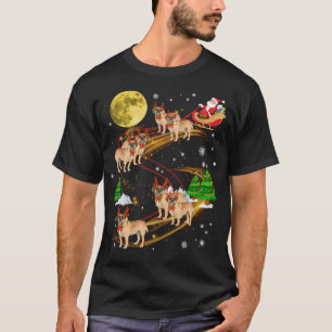 T-shirt Chien de Noël de Reindeer à cheval Père Noël Xmas 