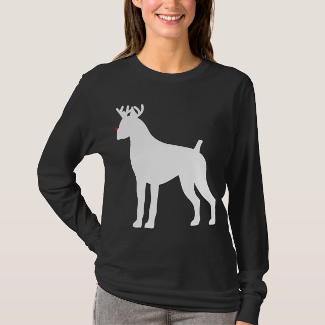 T-shirt Chien de Noël du renne de boxe (Devant)