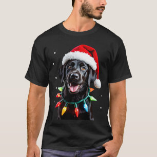 T-shirt Chien de Noël en pyjama avec éclairage d'arbre de 