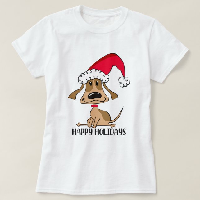 T-shirt Chien de Noël festif (Design devant)