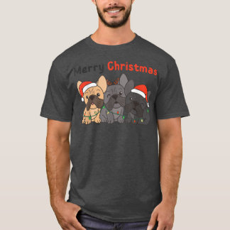 T-shirt Chien de Noël français Animaux de Noël Chiens mign