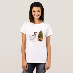 T-shirt Chien de Noël Noir et Blanc