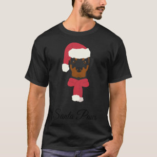 T-shirt Chien de Noël Rottweiler avec Père Noël H