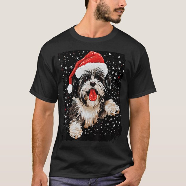 T-shirt Chien de Noël Shih Tzu (Devant)