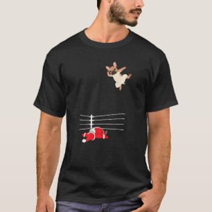 T-shirt Chien De Noël Xmas Lutte Père Noël Et Bull De Fran