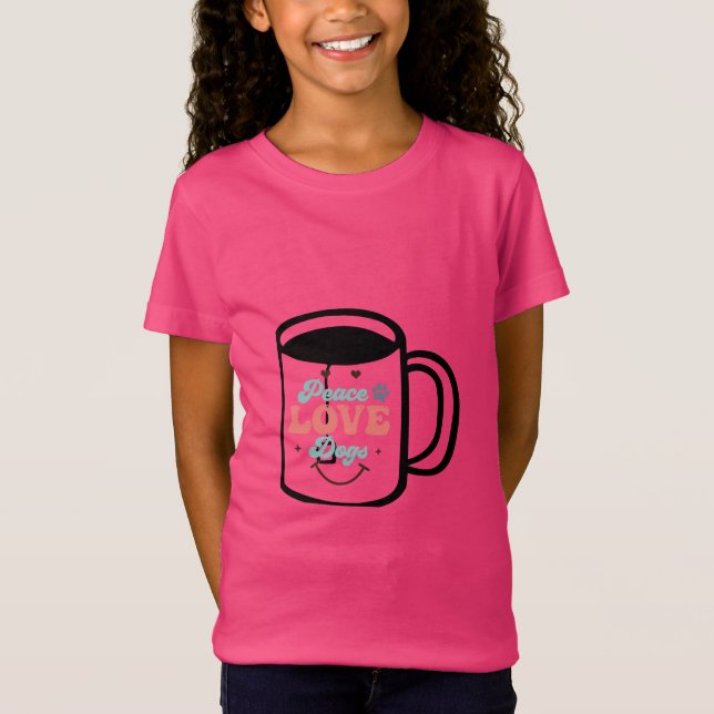 T-Shirt chien de paix avec caféT-shirt (Devant)