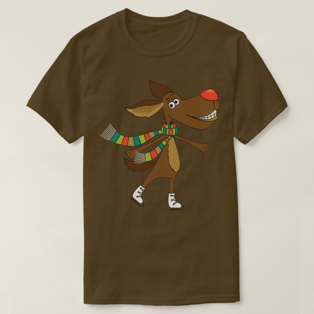 T-shirt Chien de patinage sur glace 3 (Design devant)