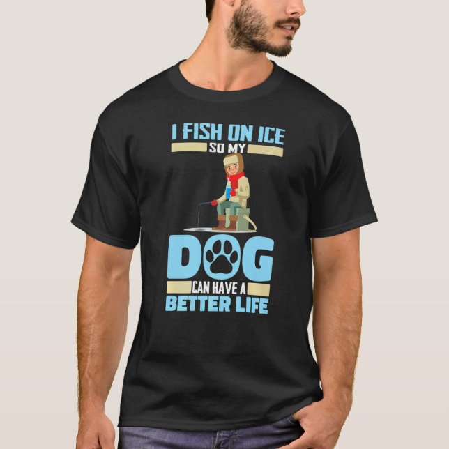 T-shirt Chien de Pêcheur - Pêche sur Glace Premium (Devant)