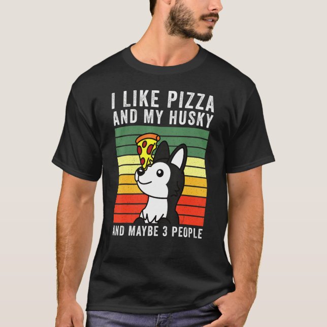 T-shirt Chien de Pizza Husky (Devant)