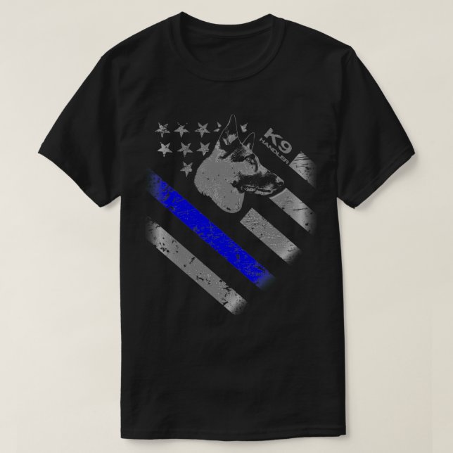 T-shirt chien de police de handler k9 (Design devant)