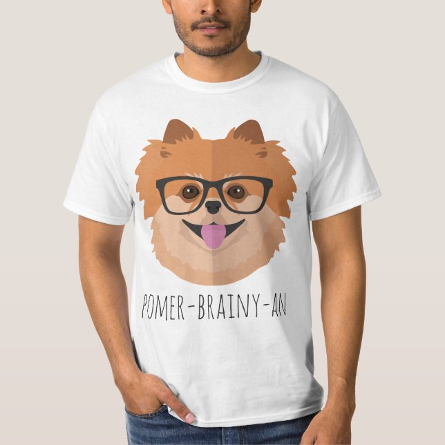 T-shirt Chien de Pomeranian en verres nerd | (Devant)