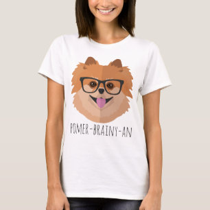 T-shirt Chien de Pomeranian en verres nerd