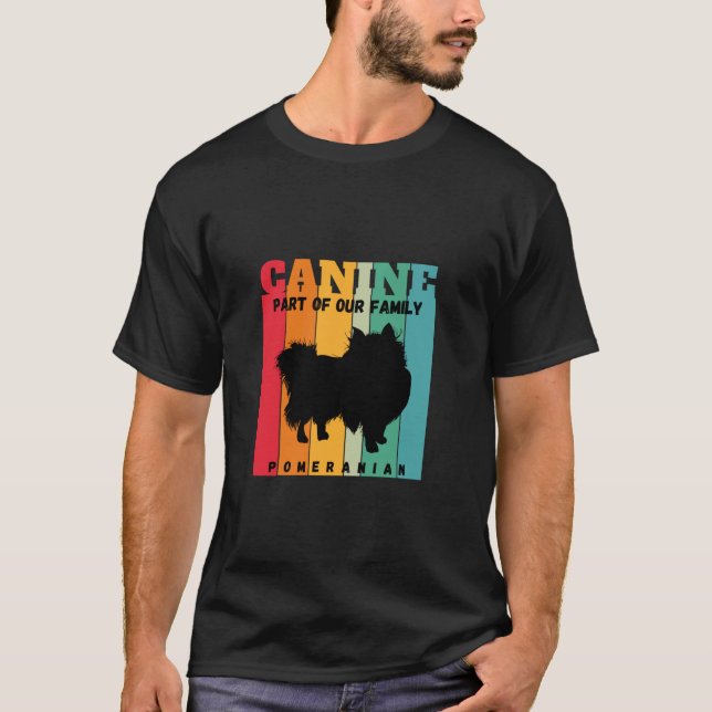 T-shirt Chien de Poméranie Canine Une partie de notre fami (Devant)