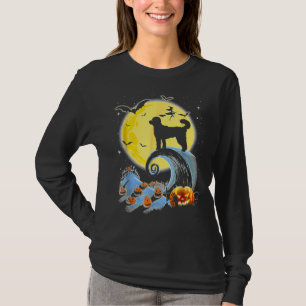 T-shirt Chien De Poodle Standard Et Lune Drôle Cadeau D'Ha