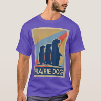 T-shirt chien de prairie de style vintage 