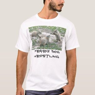 T-shirt Chien de prairie luttant