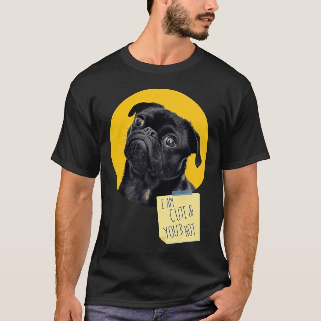 T-shirt Chien de Pug mignon drôle 123 (Devant)