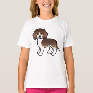 T-shirt Chien de race Beagle de dessin animé mignon tricol