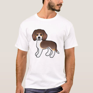 T-shirt Chien de race Beagle de dessin animé mignon tricol