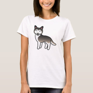 T-shirt Chien de race Husky Sibérien Gris Loup Dessin Anim